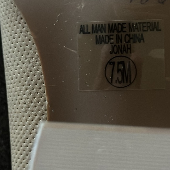 Y-Not? Lace Up Tan Leather Like Perforated Bootie Open Toe Block Heel Sz 7.5 - Picture 9 of 10